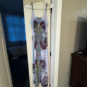 VENUS Lavender Paisley-Print Maxi Dress with Multicolor Accents